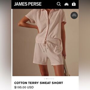 Cotton Terry Sweat Short- Light Pink